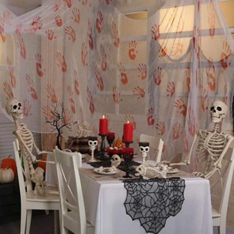 Halloweenská krev otisky rukou Gázová lucerna Závěsná dekorace Maškarní párty Vnitřní dekorace rekvizity