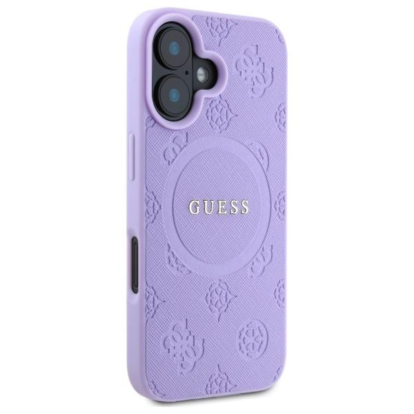 Guess Guhmp16Mpsapsmeu Iphone 16 Plus    6.7 Fioletowy/Purple Hardcase Saffiano Peony Classic Logo Magsafe