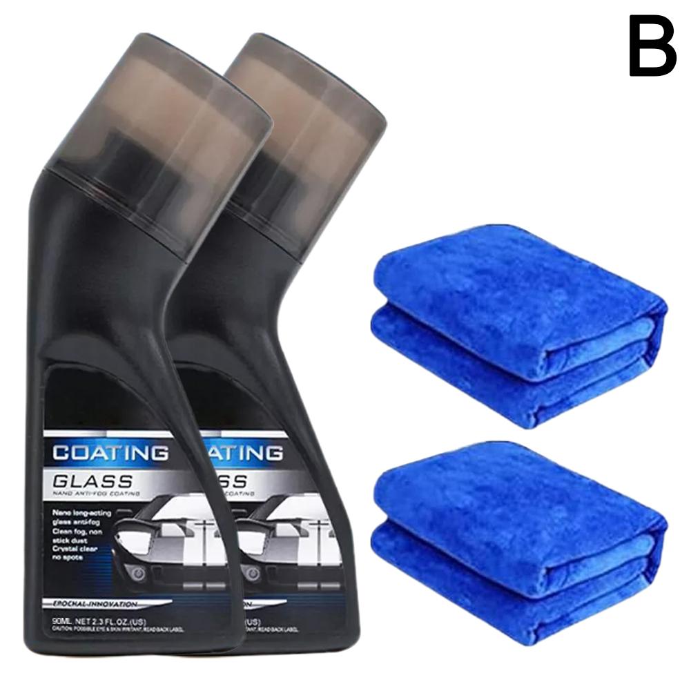 90ml Car Anti-fog Spray Glass Antifog Coating Agent With Cleaning Cloth For Auto Windows Windshield Glass Rearview Mirror Cleane