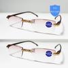 Nye Lesebriller Anti Blue Rays Presbyopia Goggles Dame Vintage Rimless Eyewear