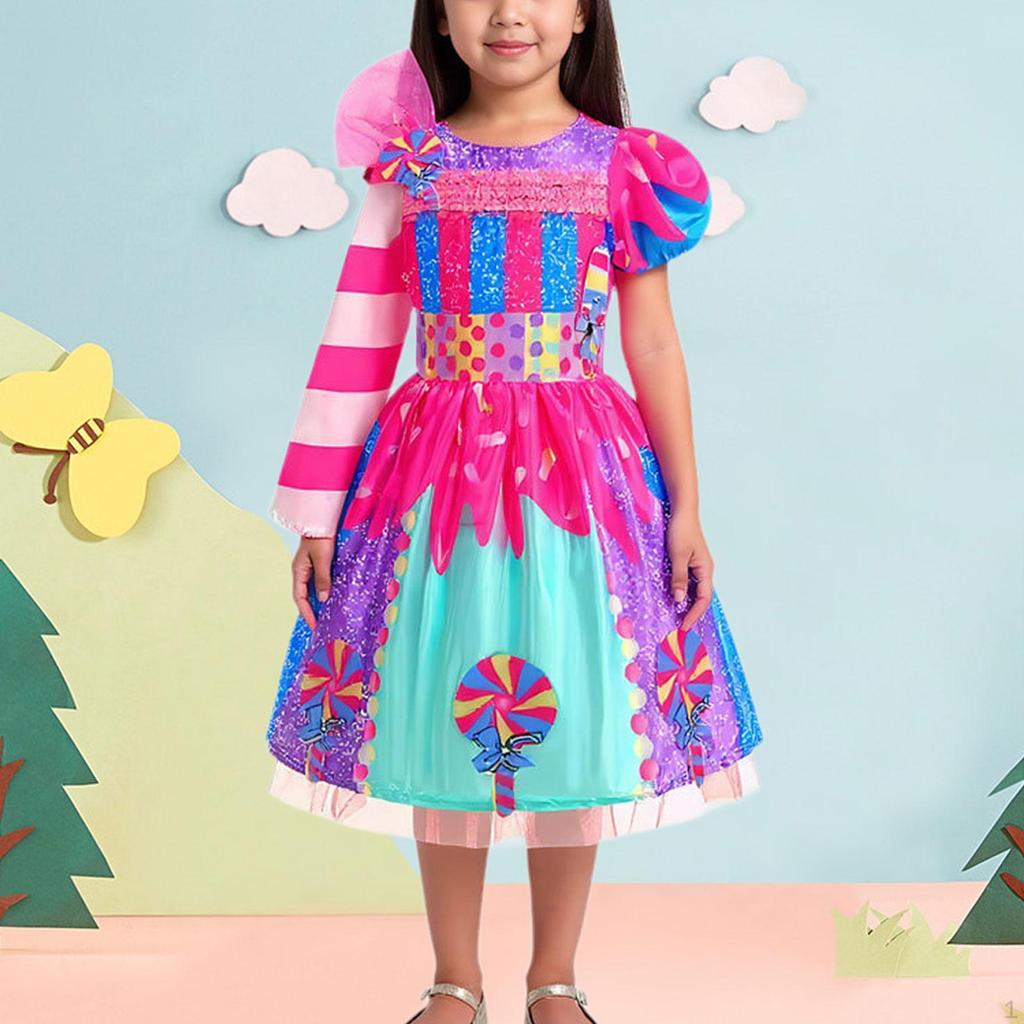 Crew Neck Dress for Masquerade Party Birthday Pretend Play