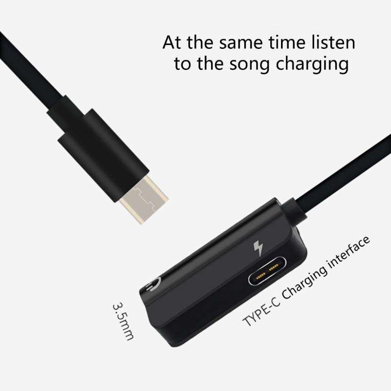Two Function Type C To 3.5mm Converters Supports Sound Output and Quick Charge