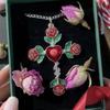 Vintage Gothic Rose Crucifix Necklace with Heart Pendant  Victorian Jewelry for Women Men Adjustable Neckchain