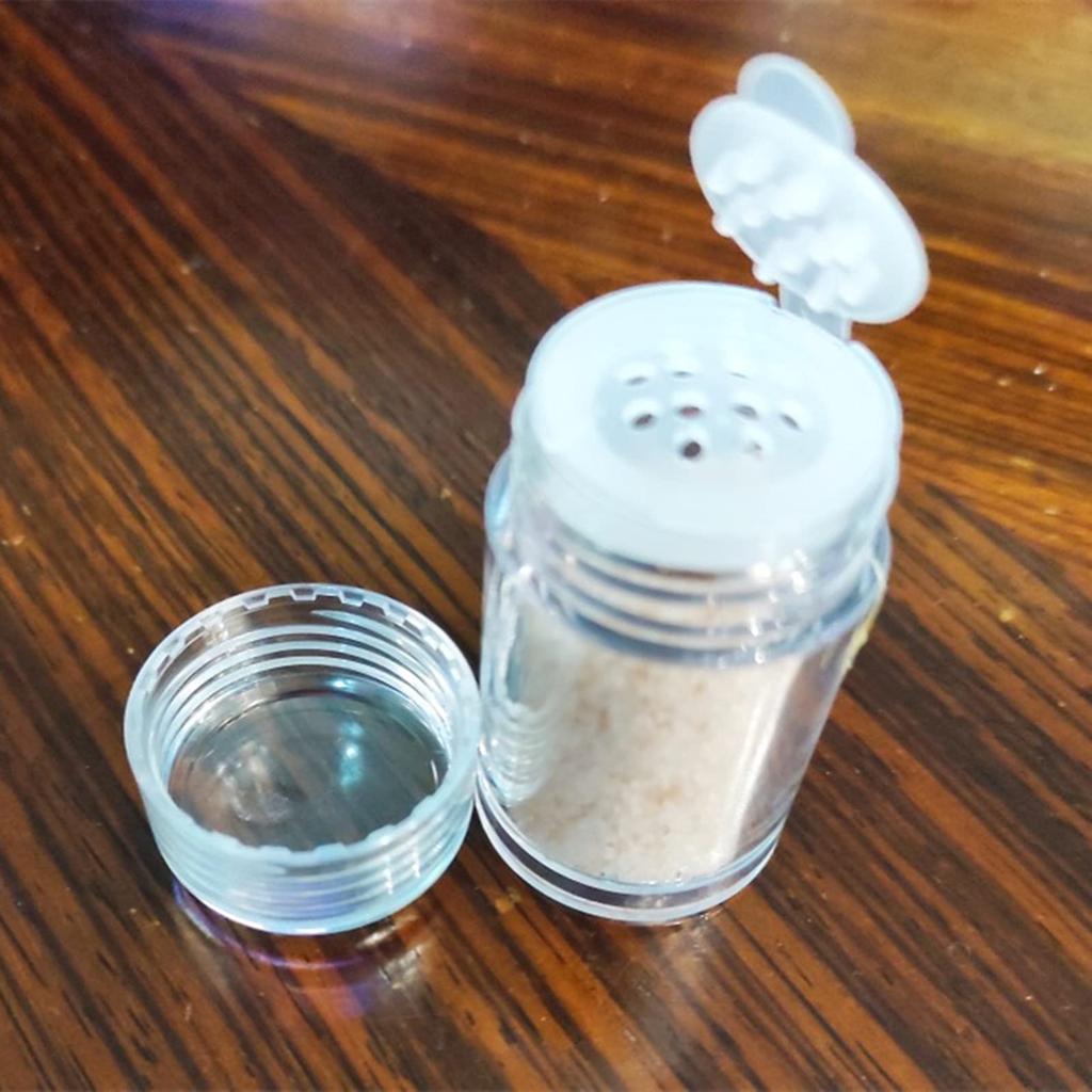 Powder Case Refill Set of Small Dispensing Powder Nail Glitter Portable Small Dispensing Containers Bottles, 6, Perforated, Clear, Bottles, Bottles,