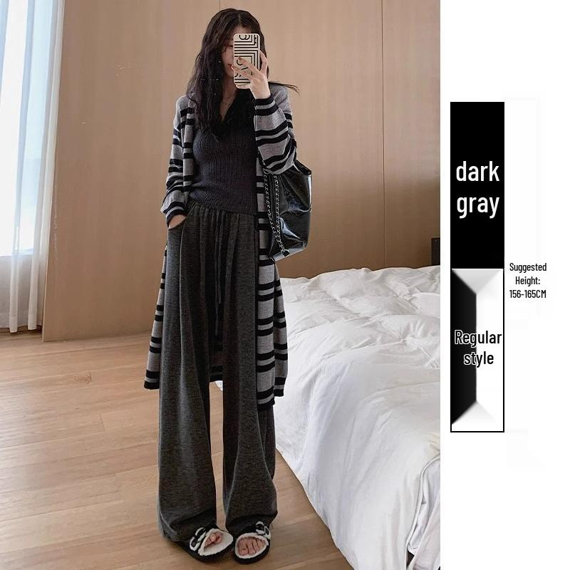 145 Petite High Waist Wide Leg Pants - Glutinous Rice Soft Drapey Straight Leg, Perfect for Spring & Autumn.