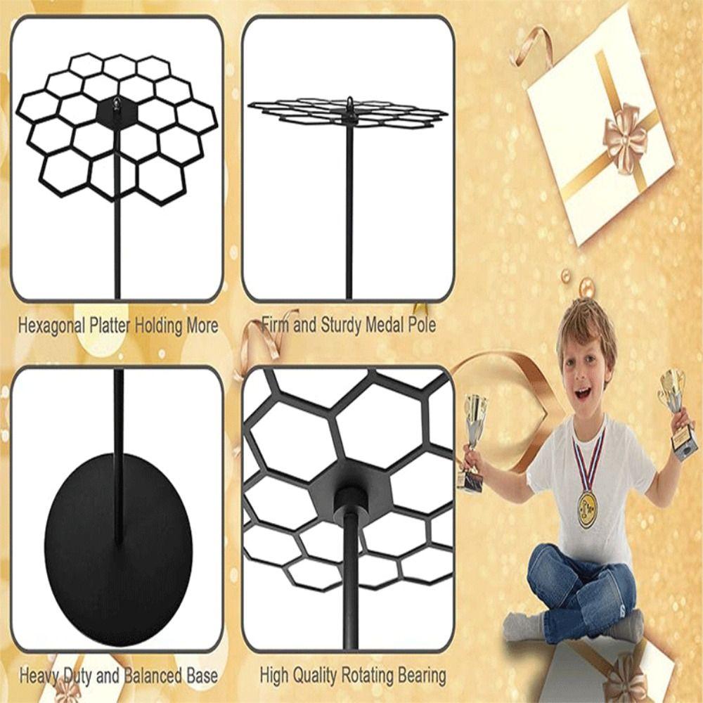 Multi-purpose Rotatable Medal Hanging Rack Portability Medal Organizer Shelf Household