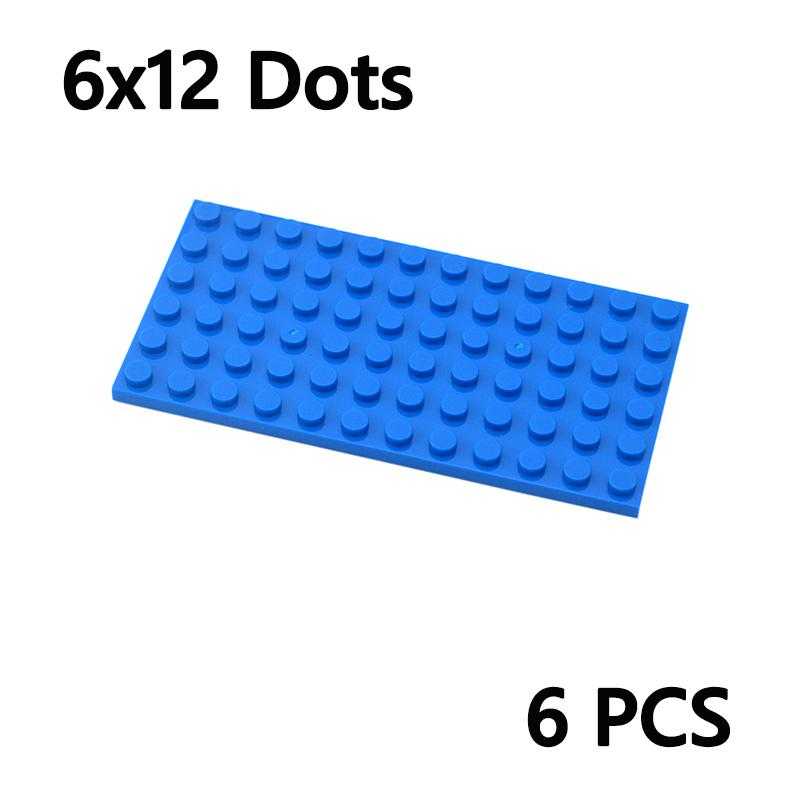 6Pcs 6x12 Dots Thin Base Plate Building Blocks Baseplate Create Classic MOC Bricks Construction Parts Compatible With 3028 Toys