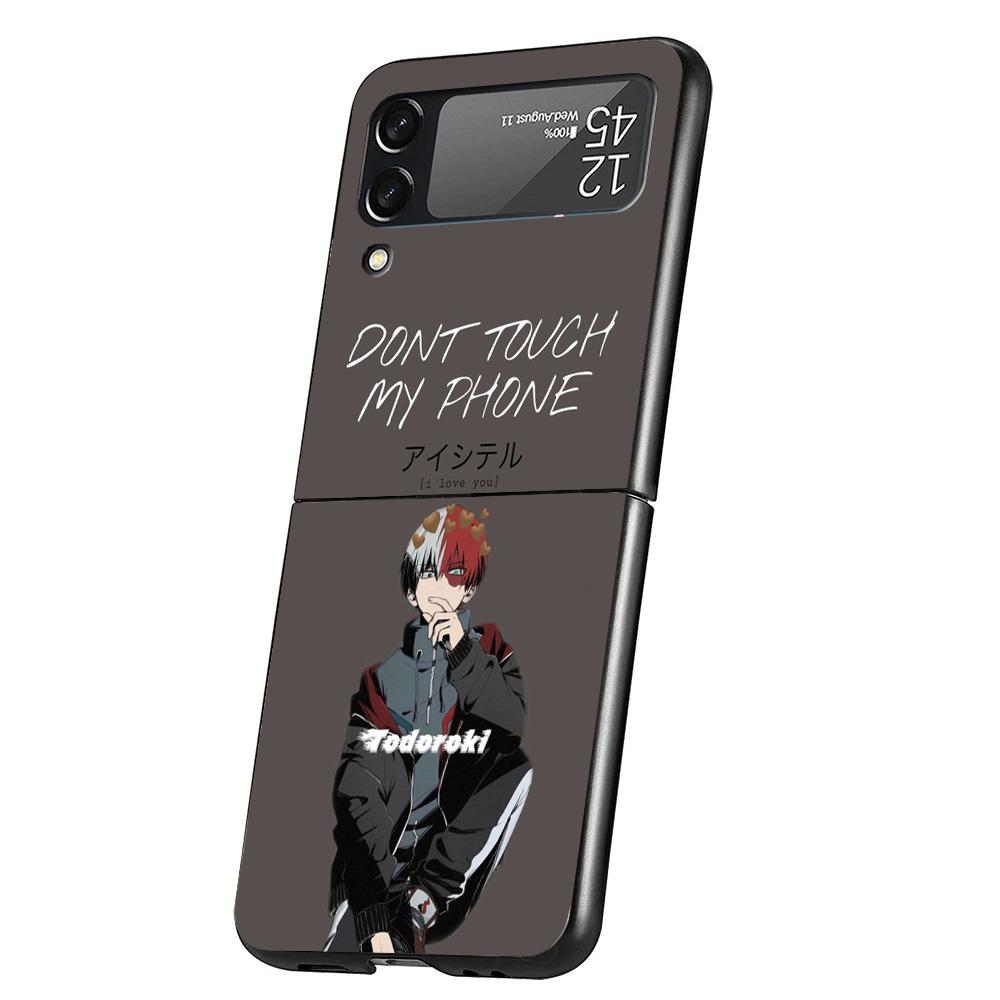 My Hero Todoroki Shoto Case Phone Cover for Samsung Galaxy Z Flip 6 5 4 3 5G ZFlip6 ZFlip5 ZFlip4 ZFlip3 Black Hard Trend Fundas