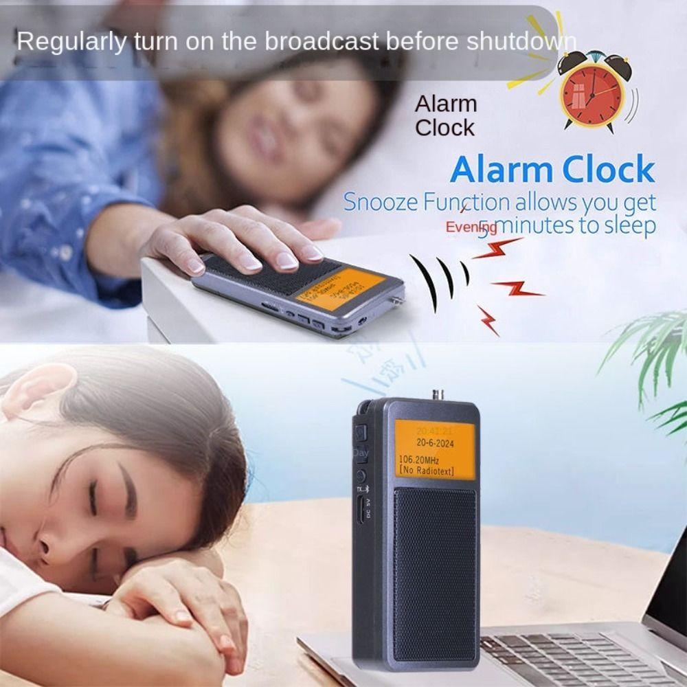 Alarm Clock DSP FM Stereo Radios Music Player Wireless Bluetooth Speaker  Camping