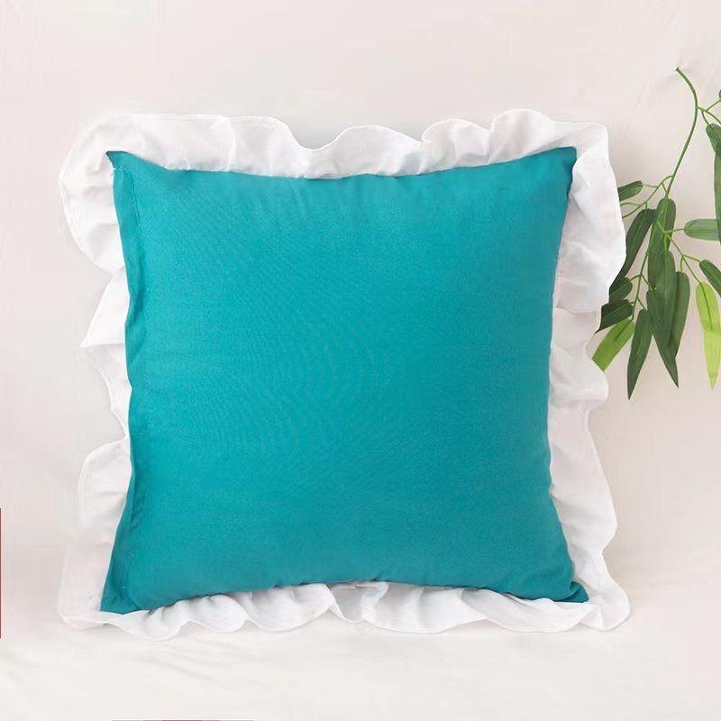 

Однотонная наволочка для диванной подушки с оборками Домашний декор Офис Покрывала для подушек для кровати Несколько размеров 40X40см 45X45см 50X50см 1Pcs 40x40cm