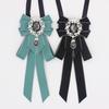 Rhinestone Bow Tie Ribbon Neck Tie Retro Ribbon Bow Brooch  For Men and Women