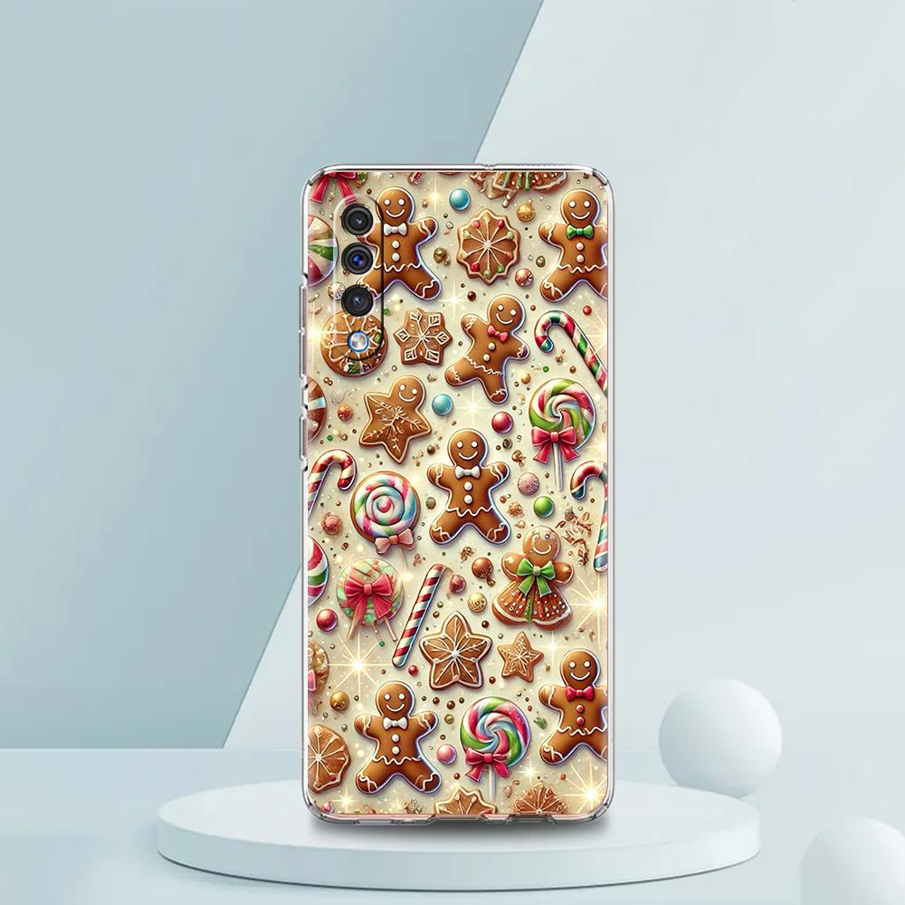 

Прозрачный чехол для телефона Samsung Galaxy A16 A14 A12 A22 A24 A42 A02 A06 A20 A30 A40 Мягкий ТПУ чехол Новогодний Рождественский узор for Samsung A10