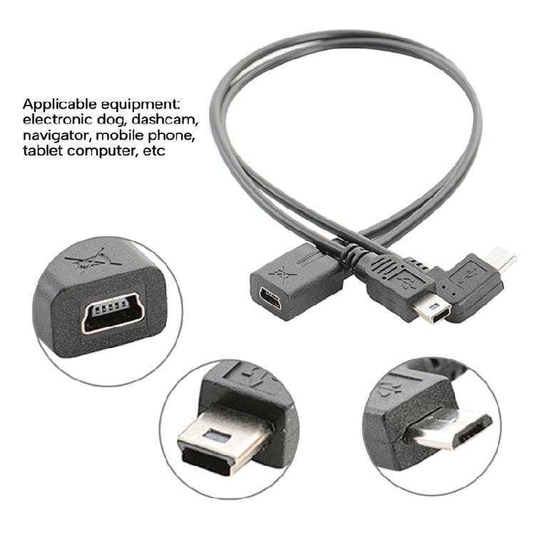 Mini USB Splitter Cable Female to 5p Male Wire Micro Male Charging Cable