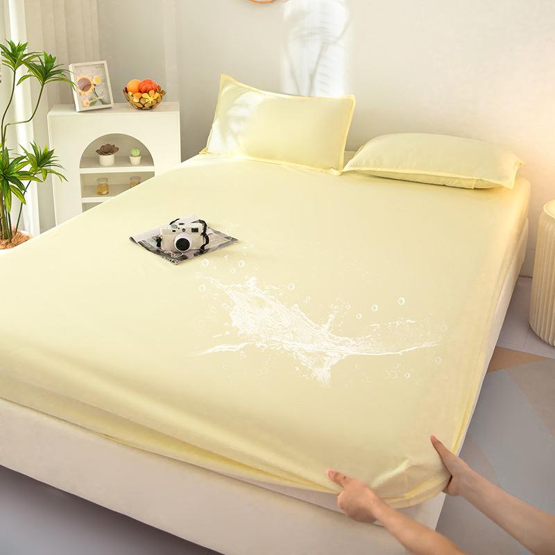 1 Stück Wasserdichte Spannbettlaken Matratzenbezug Einfarbige Matratzenschoner Bettwäsche-Set Topper-Matte für Einzel-, Doppel-, Queen-, King-Size-Betten