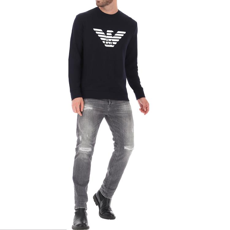Emporio Armani Sudadera con Estampado de Logo para Hombre sudaderas Azul Oscuro 8N1MR6-1JRIZ-F904