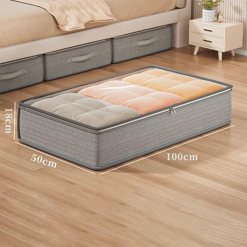 1pc Large Foldable Storage Bag With Handles, Visible Window Under Bed Reusable Box