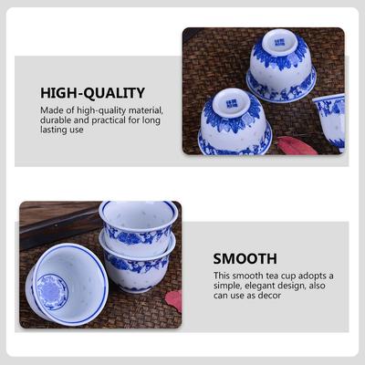 2Pcs Porcelain Teacup with Delicate Pattern Tea Holder for Bar Restaurant Decorative Chinese Tea Tasting Cup Porcelain Teacup