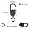 CRAZY SHARK 2 pieces reel keychain powerful carabiner pin-on reel key reel metal wire Maximum 60cm key chain extend Durable Loss prevention