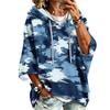 Damen lässiger Kapuzenpullover mit Camouflage-Print und Dreiviertelärm