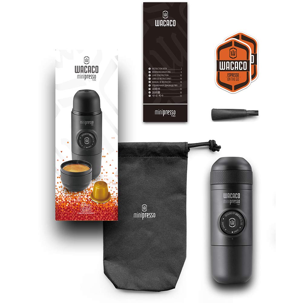 [Authentic Product] WACACO Minipresso NS, Portable Espresso Machine, Compatible with Nespresso Original Capsules and Other Capsules, Travel Coffee Mak