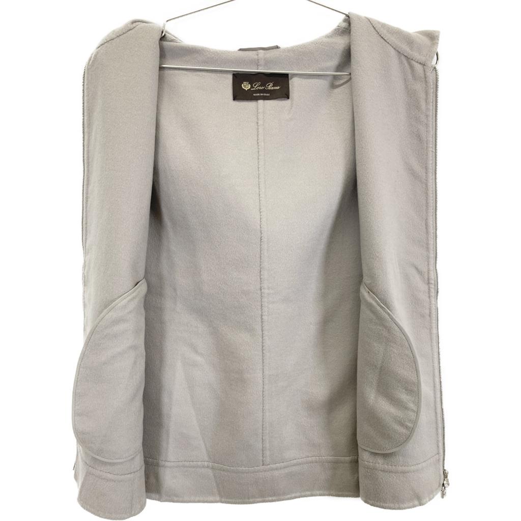 loro piana MAC1156 Gray Cashmere 100 Hooded Zip-Up Vest Jacket Jacket 42 grayUsed