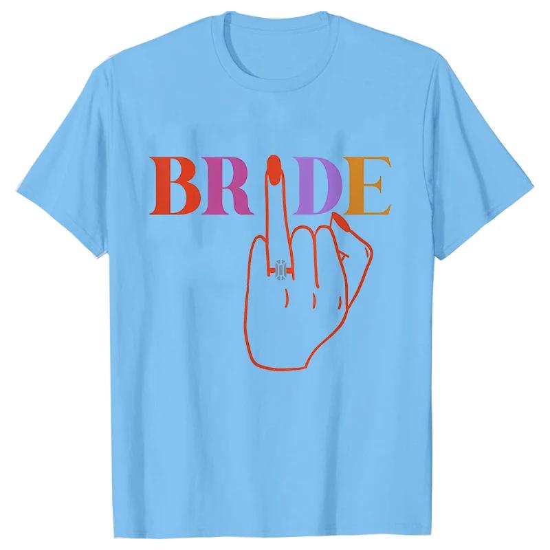 Colourful Bride and Team Ring Finger T-shirt Funny Bridal Wedding Tees Girls Single Farewell EVJF Bachelorette Hen Party Tops