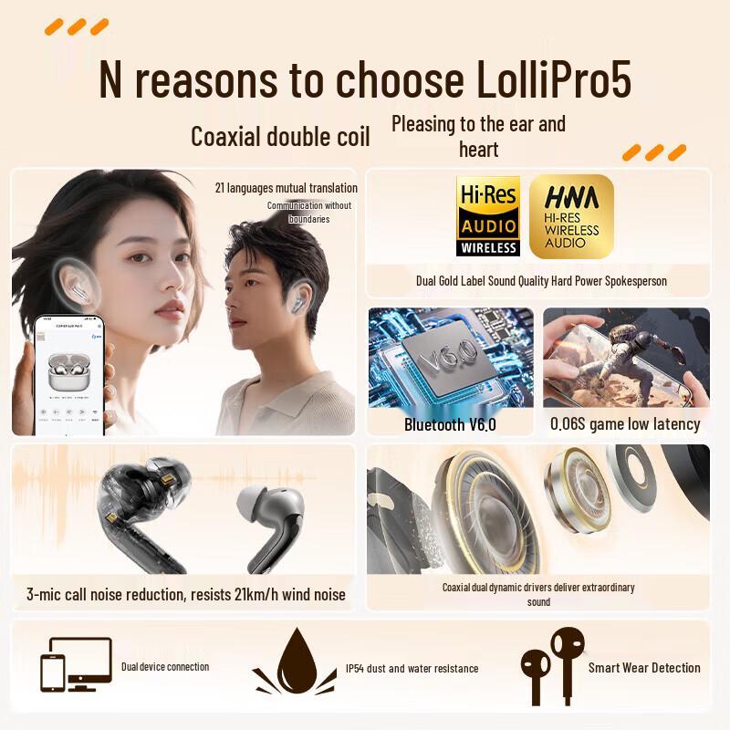 Edifier Lolli Pro5 True Wireless Noise-Canceling Earbuds