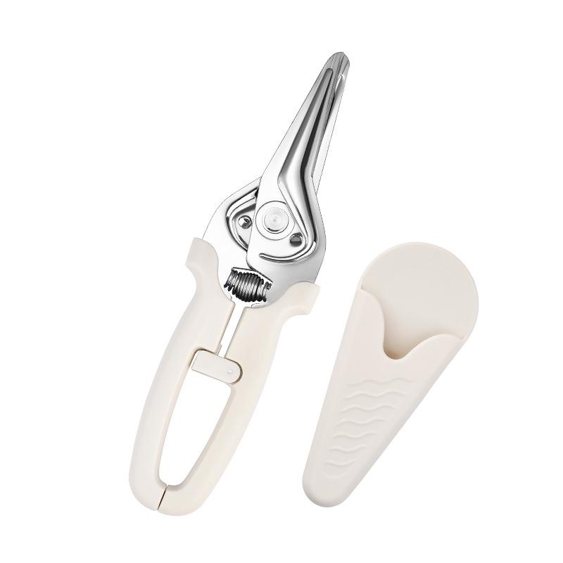 

Multi-functional Kitchen Shears: Strong Chicken, Fish, Duck, Meat Scissors with Magnetic Holder белый