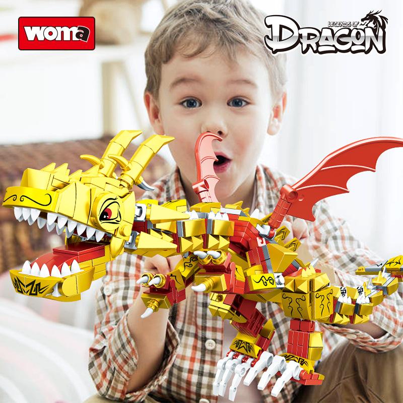 Building Block Shenlong Series Assembly Toy Boy Zili Splicing Phantom Mecha Dragon Model