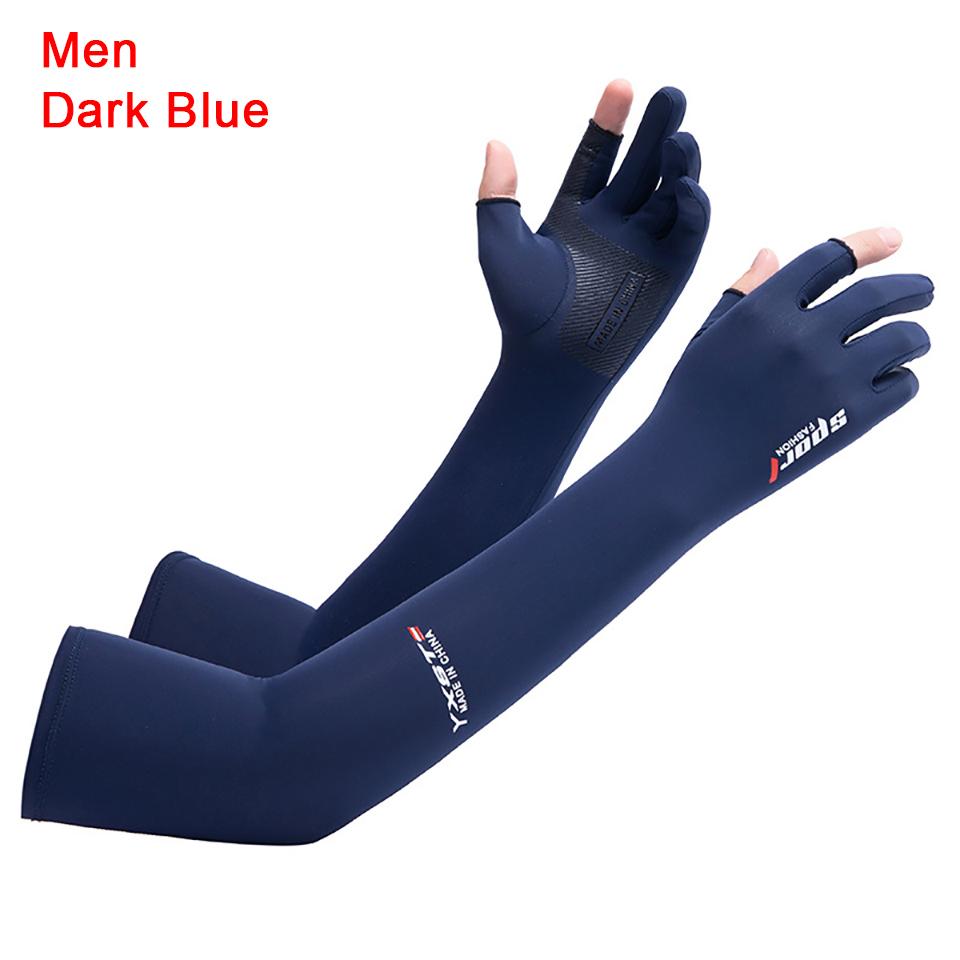 

Gobygo 1Pair Summer Sunscreen Ice Sleeve Breathable Ice Silk Extended Two Finger Gloves Arm Sleeves Sports Riding Driving Sleeve