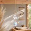 Crystal Sun Catchers for Windows, Colorful Healing Light Crystal Suncatcher, Prism Crystal Hanging Pendant with Chains, Gold-Plated Wind Chimes,