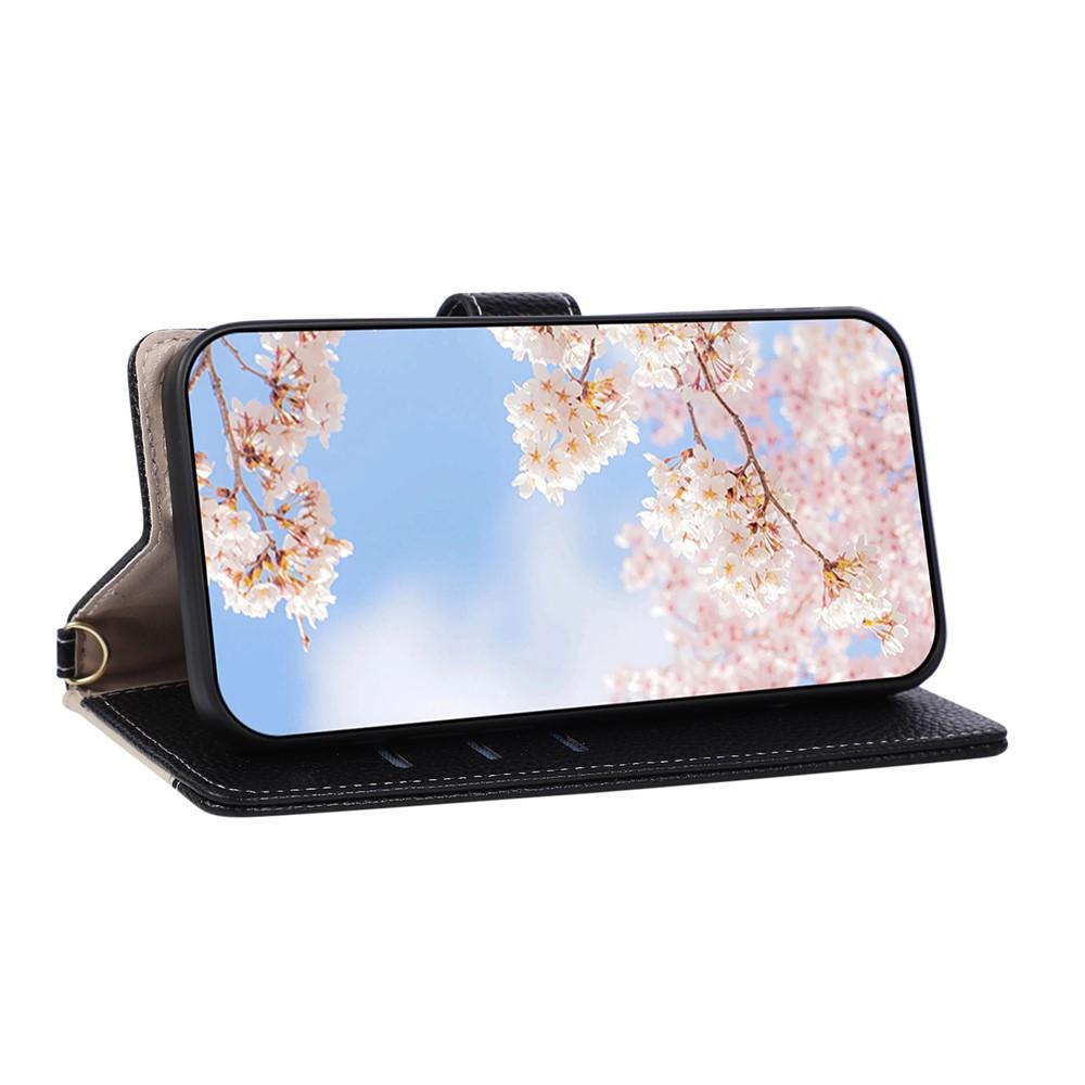 Wallet Case for Pixel - Leather/PU, Black, With Lanyard