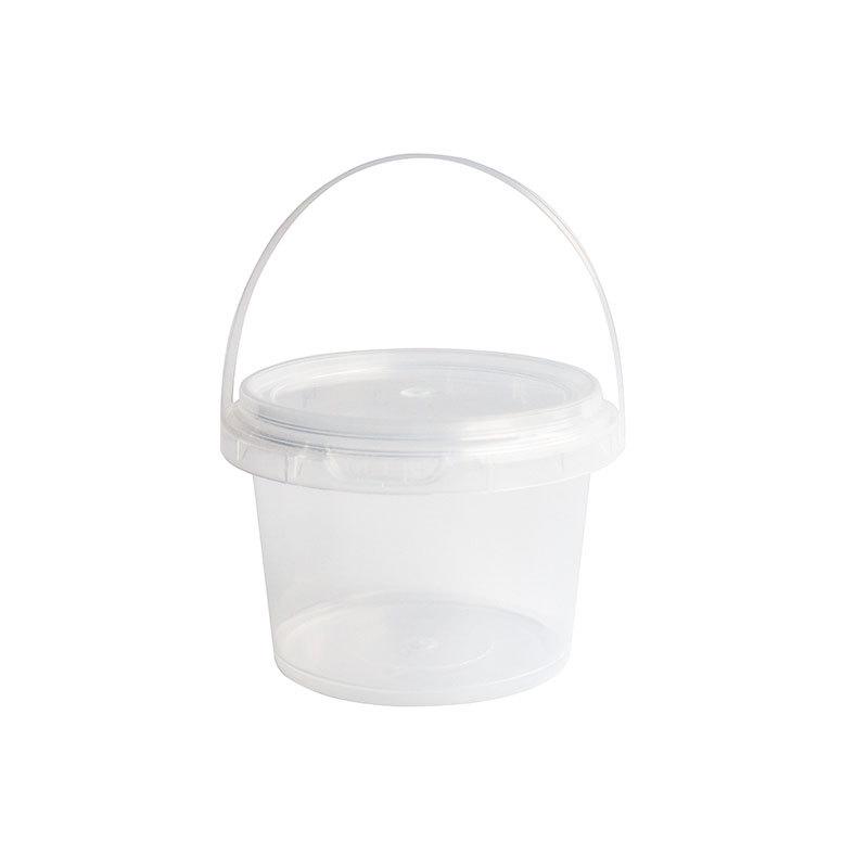 

Transparent Plastic Storage Bucket with Lid - Round Freeze-Dried Food Container & Desktop Organizer for Toys 2.5L Transparent Round Bucket (125 pcs)