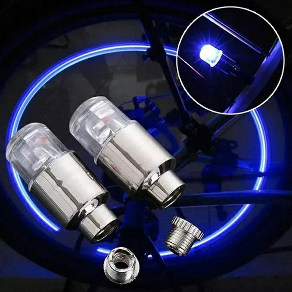 Wheel Lights LED Bicycle Valve Light Universal Car Neon Lamp Valve Cover Lights Tire Colorful Flashing Bulb Decoration Valve Stems 1
