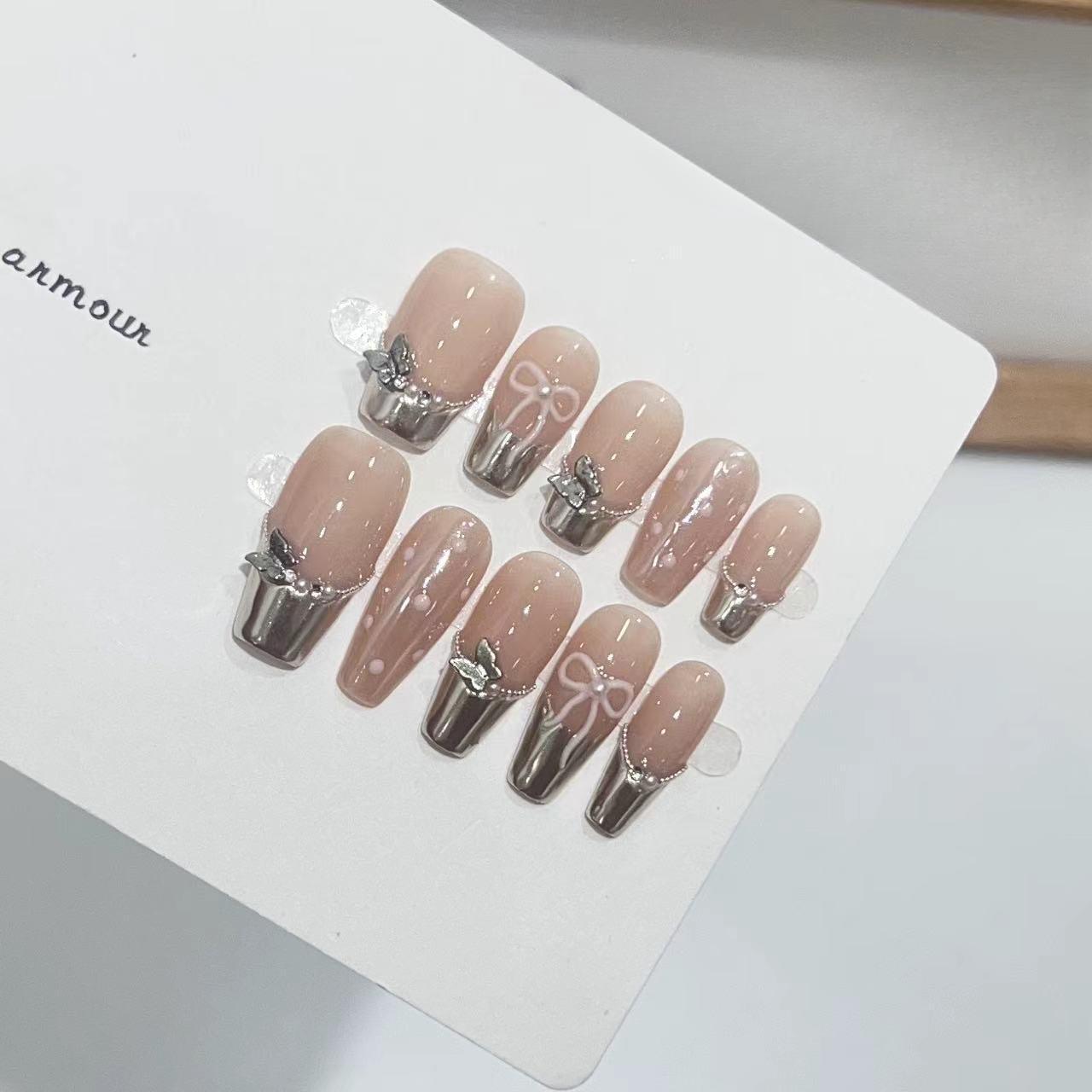 

Новый Чистый Ручной Маникюр Носитель Высококлассный Волшебное Зеркало Французский Бабочка Горошек Съемный Маникюр large L