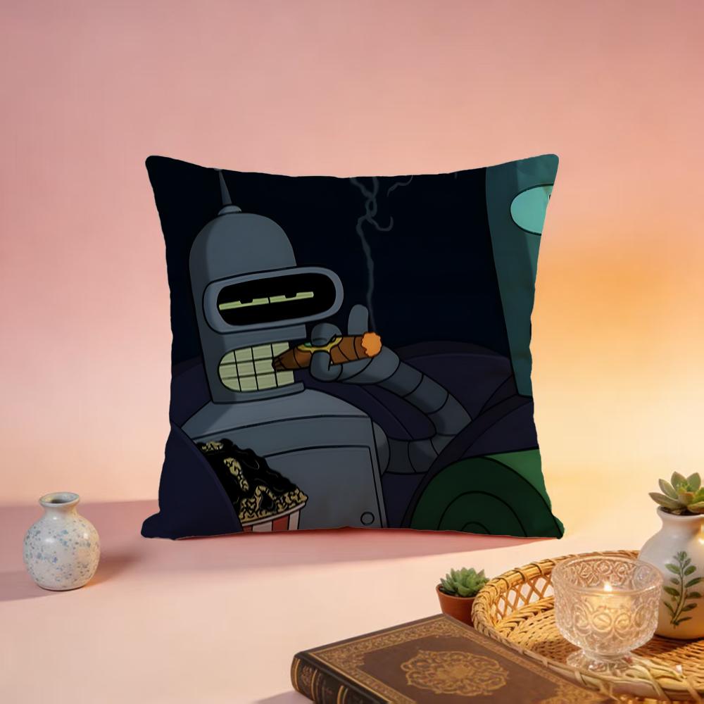 

Hot FFuturamaed Cushion Cover Premium SkinFriendly Pillow Case MultiPurpose for Home Office Travel 30X30cm