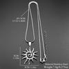 Spiral Sun Pendant Necklace For Women Men Stainless Steel Silver Color Daily Wear Boho Vintage Chic Neck Chain Gift Jewelry