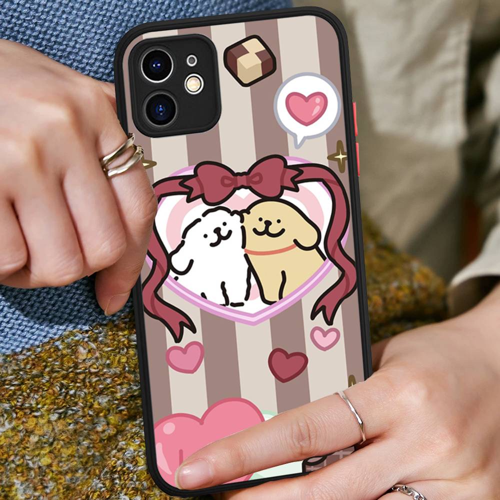 Maltese Cute Line Puppy Dog For IPhone 15 16 Pro Max 11 12 13 14 XS XR X Plus 16E Matte Translucent Phone Cover