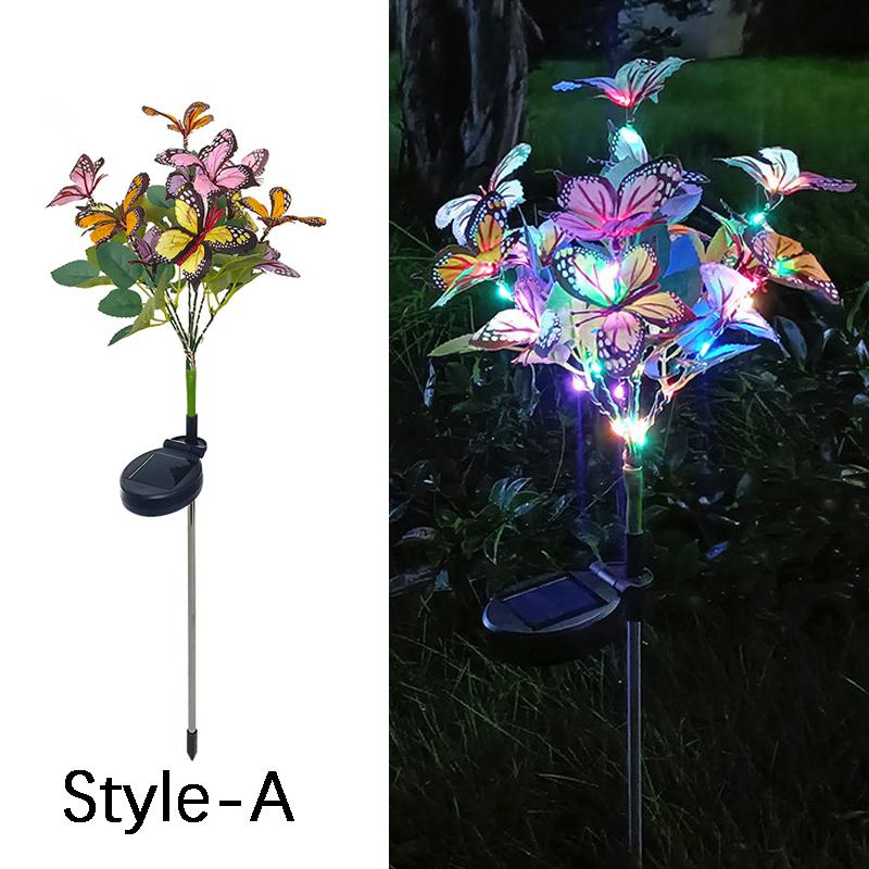 

1Pc Garden Lights Solar Simulation Color Butterfly Lawn Light Ground Plug Lamp Waterproof Lawn Light Holiday Outdoor Decoration Solar Power