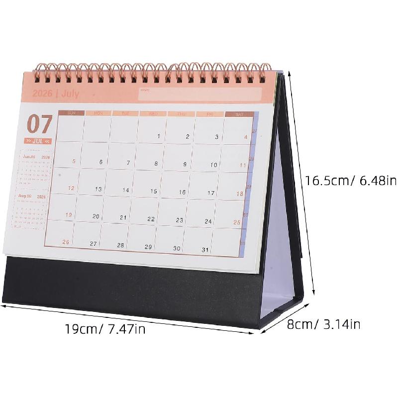 jojofuny Small Desk Calendar: 2025-2026 Desktop Standing Calendar Mini Monthly Planner July 2025 to December 2026 Tabletop for Office School