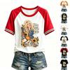 Women's Fashion Casual Short Sleeve Neck Printed T-Shirt