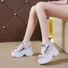 Korean Style Rhinestone Platform Velcro Sandals - 2024 Summer Collection