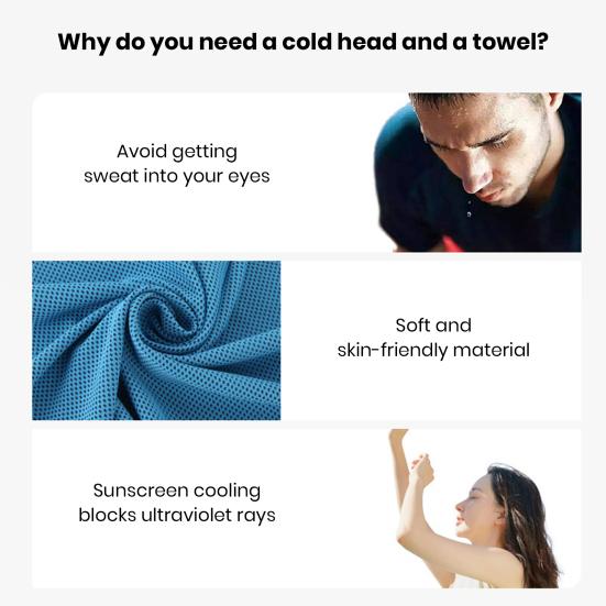 Schnelltrocknendes Kühl-Hoodie-Handtuch Einfarbig UV-Schutz Atmungsaktiv Schweißabsorbierend Sport