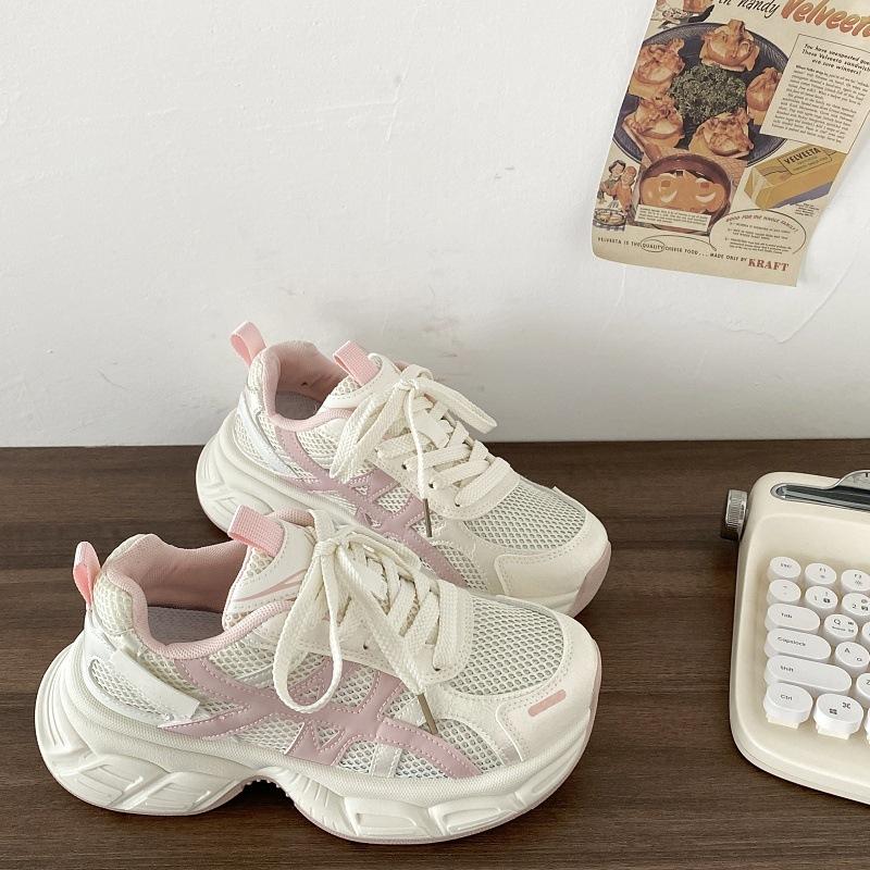 

Platform dad shoes women s summer new versatile small light breathable casual shoes heightening shoes 40 розовый