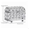 Elegant Crystal Decorative Storage Box | Raised Rounded Feet, Front Closure Mechanism, Glass Jewelry