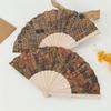 Sophisticated Colorful Checkered Pattern Hand Fan Vintage Ethnic Styles Folding Fan for Performances and Collection
