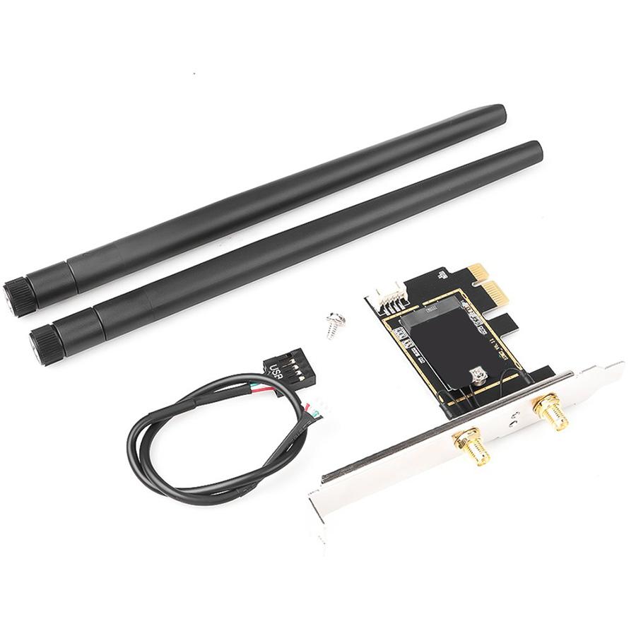 M.2/NGFF to PCI-E Card Board WiFi Bluetooth PC Adapter For Intel AX200 w/Antenna