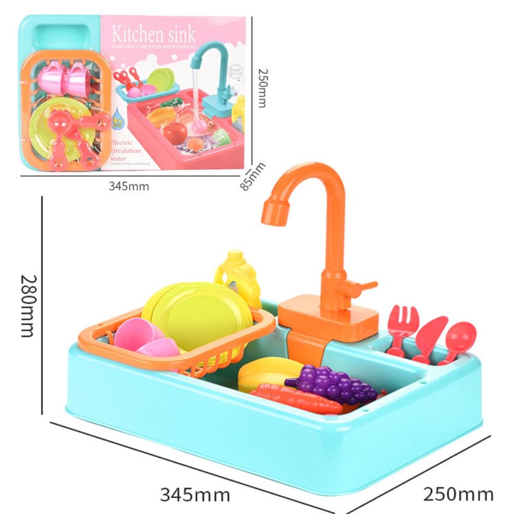 Kids' Kitchen Tools and Gadgets Electric Dishwasher Fruit Vegetable Clean Basin Simulate Circulate Water Toy keuken accessoires