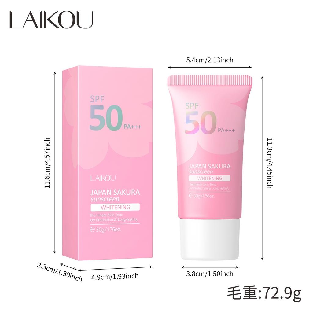 Long Lasting Makeup Primer Sunscreen SPF 50 UV Protection Lightweight Moisturizing Base Cream Sakura 50g