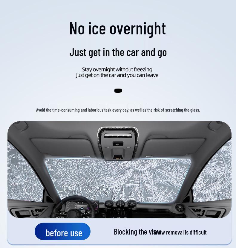 Enlarged Windshield Snow & Sun Shield: Anti-Freeze, Thickened Winter Cover